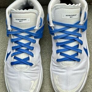 Kevin Durant No. 7 White and Blue Sneakers